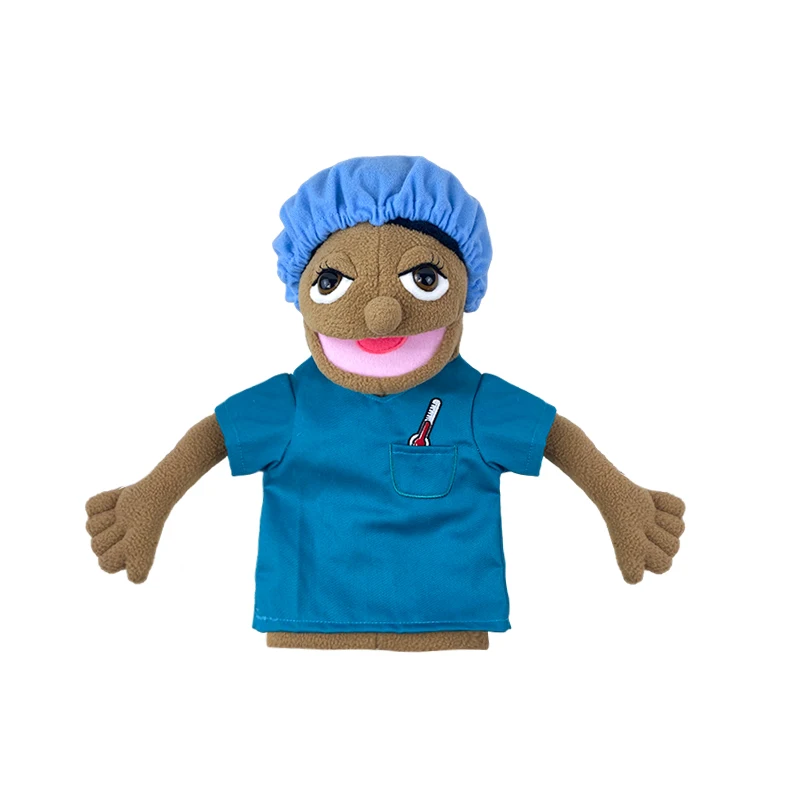 لطيف الكرتون مهنة سلسلة دمية يد أفخم طبيب ضابط الشرطة ممرضة المعلم وظيفة دمية Ventriloquism دمية