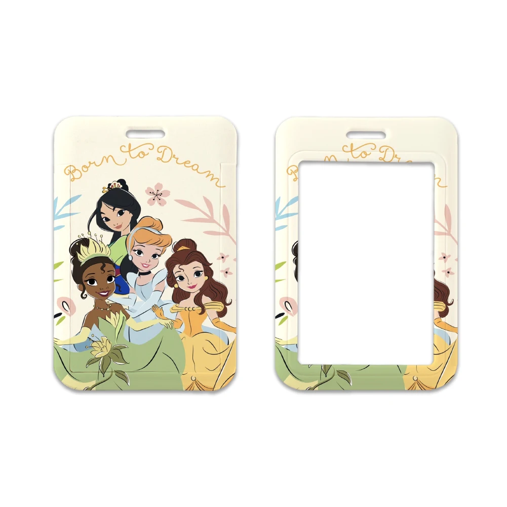 Porte-cartes de dessin animé Disney Princess pour filles, porte-clés étudiant, étui de protection Pepper Aurora, housse de passeport