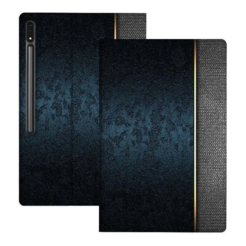 

Dark Blue Pattern Edge Gift For Samsung Galaxy Tab S10 S9 S8 S7 FE Lite Soft Flexible Support Tablet Case
