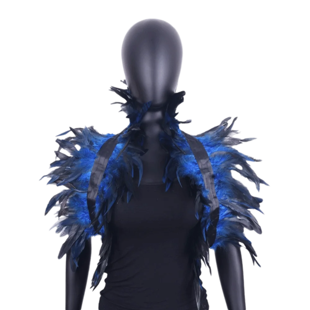 

Costume Luxury Feather Shawl Punk Retro Adjustable Feather Shrug Shawl Halloween Gothic Shoulder Fake Collar Women
