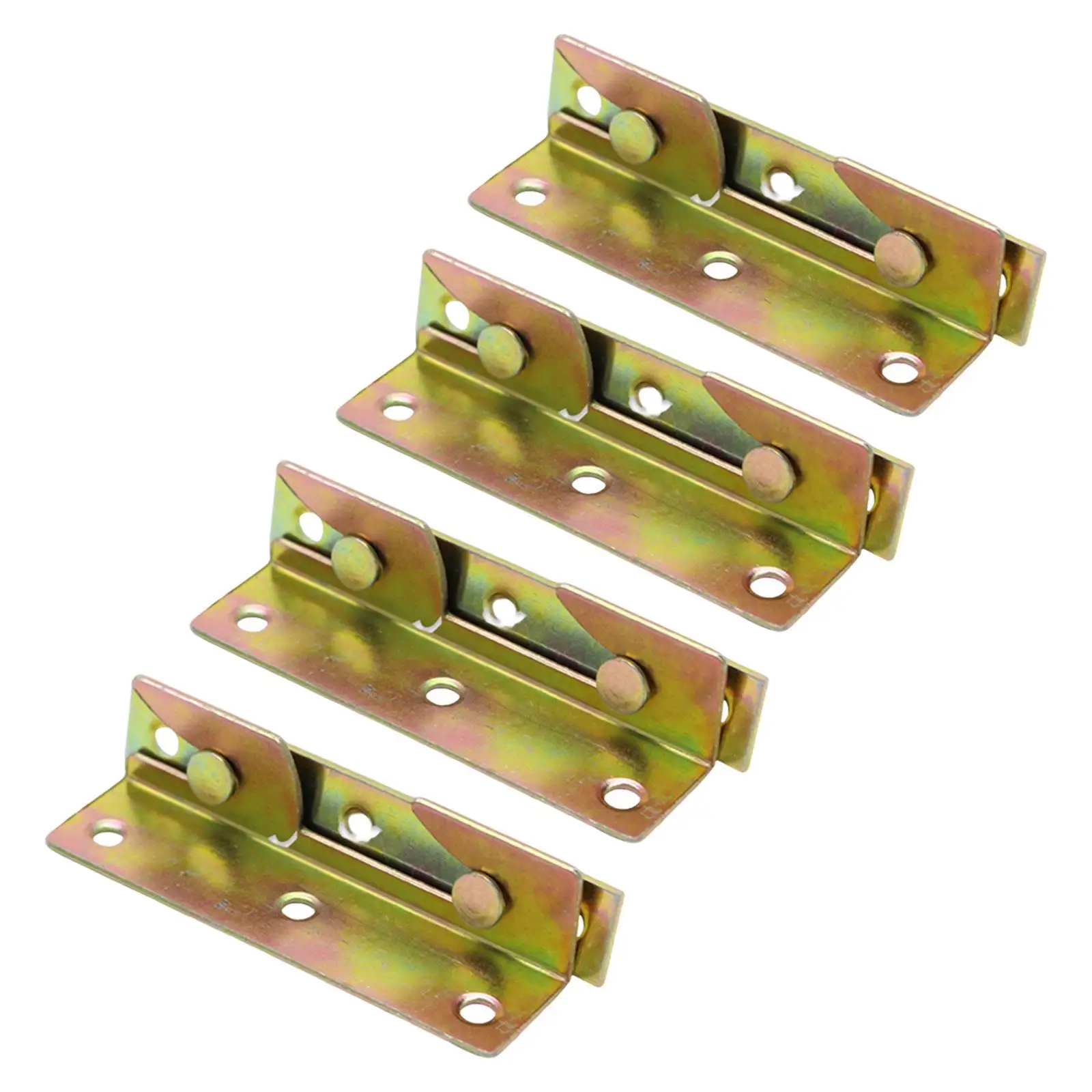 4 Pieces Heavy Duty Bed Hinges Connector Suspension Connecting Fittings Bed Rail Bracket Furniture Support for Bed Frame