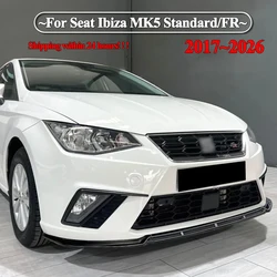 For Seat Ibiza MK5 Standard/FR 2017-2024+ Car Front Bumper Lip Lower Diffuser Splitter Canard Spoiler Body Kit Tuning ABS Black