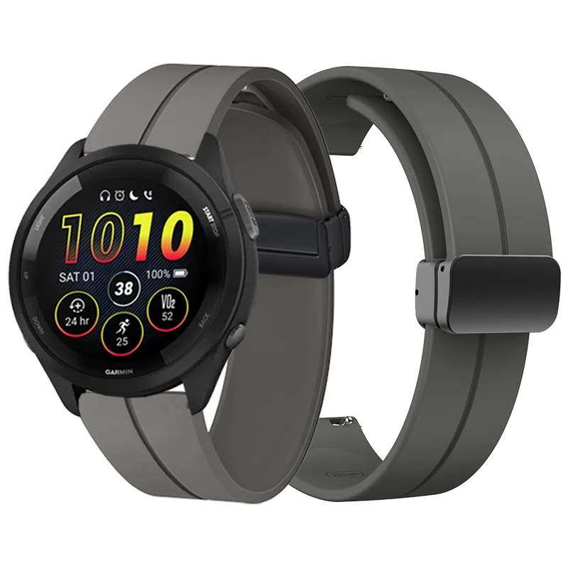 Garmin forerunner 265 255 245用磁気シリコンストラップ,22mm,クイックリリース,時計バンド用アクセサリー