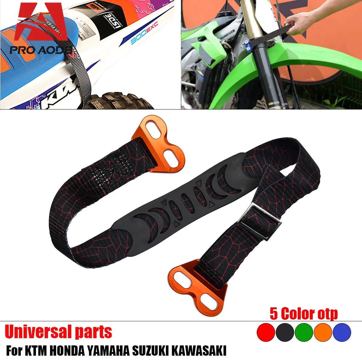 New Motorcycle Front Rear Rescue Strap Sling Pull Belt For KTM HONDA YAMAHA Suzuki Husqvarna KAWASAKI CR CRF XR YZ WR WRF KXF