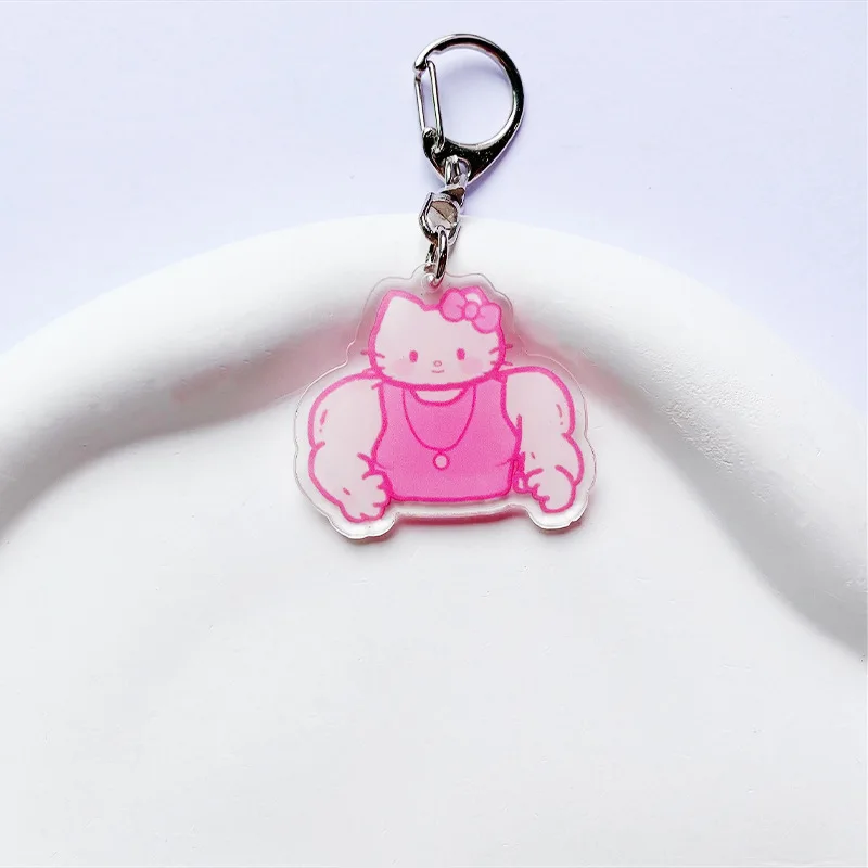 Hello Kitty Sanrio Keychain Anime Kuromi My Melody Acrylic Keyring Kawaii Cinnamoroll Pochacco Pendant Keychains Christmas Gifts