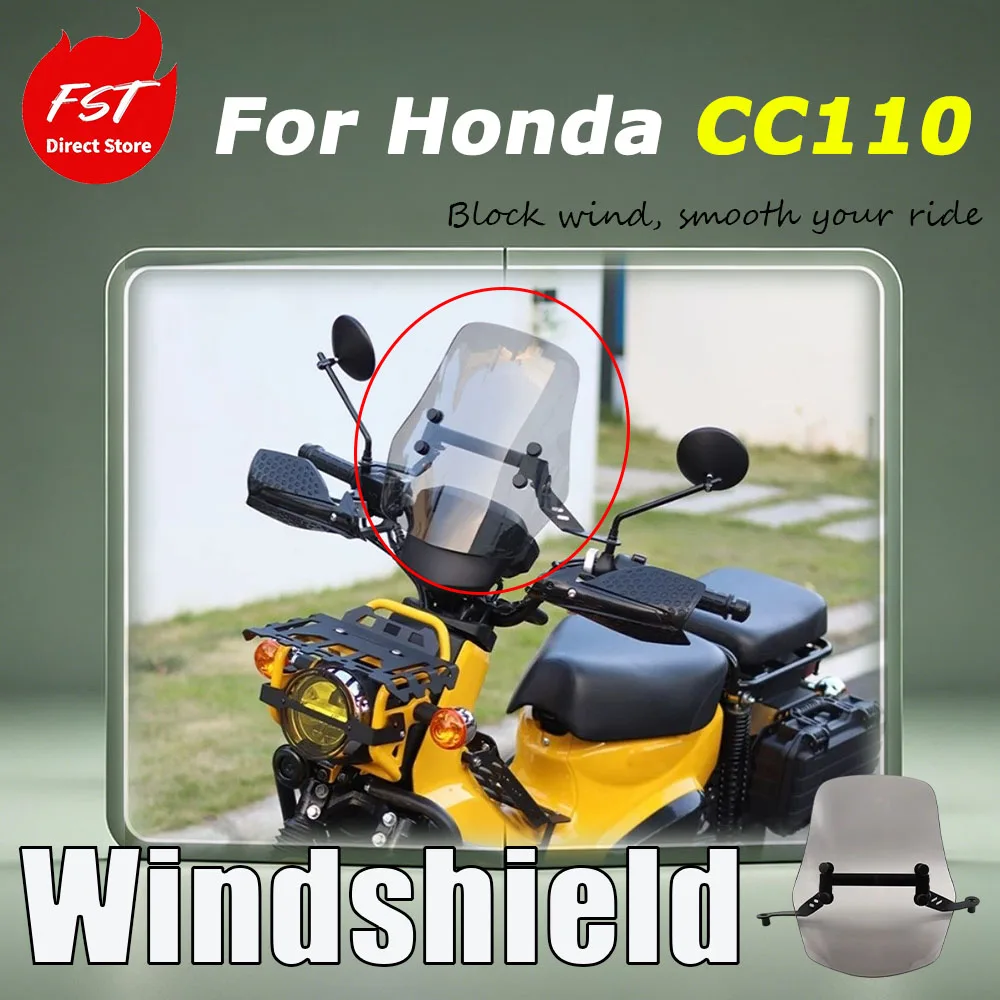 For Honda CC110 Motorcycle Windshield Wind Deflector Windscreen Fairing Mod Accessories Block wind, smooth your ride