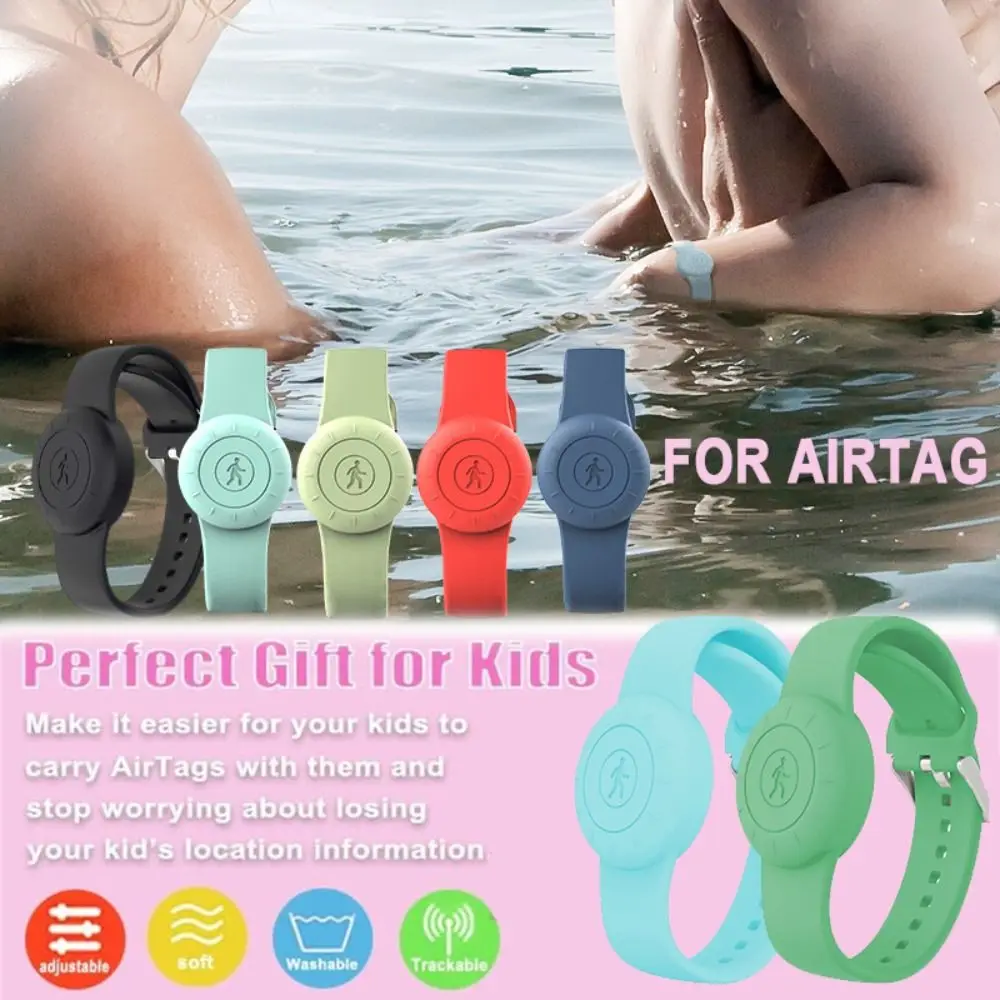 New Waterproof For Apple Airtag Holder Wristband Kids Silicone Case Bracelet Children For AirTags Case Watch Band