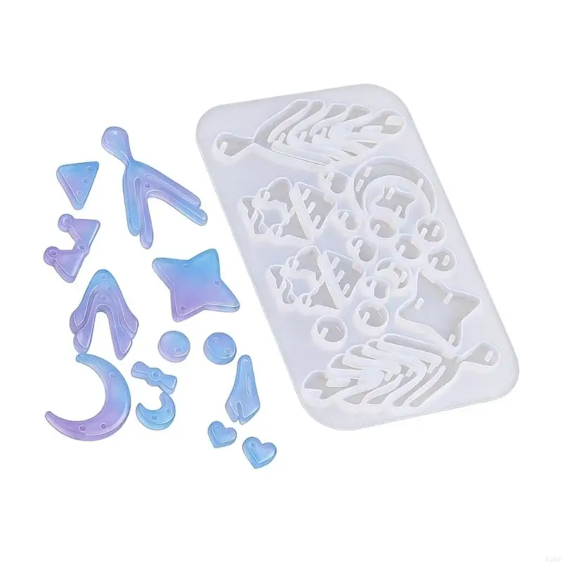 Resin Pendant and Earring Mold Set for DIY Jewelry Making Projects E0BF