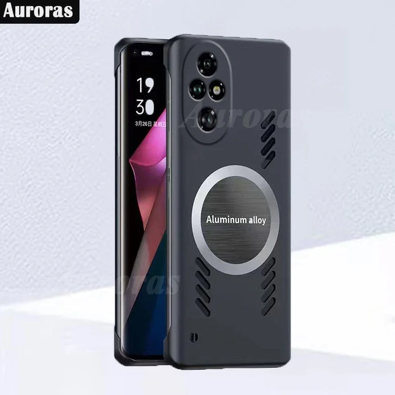 

For Honor 200 Pro Case Ultra-Thin Frameless Heat Dissipation Car Magnetic Suction Hard Cover For Honor 100 Pro