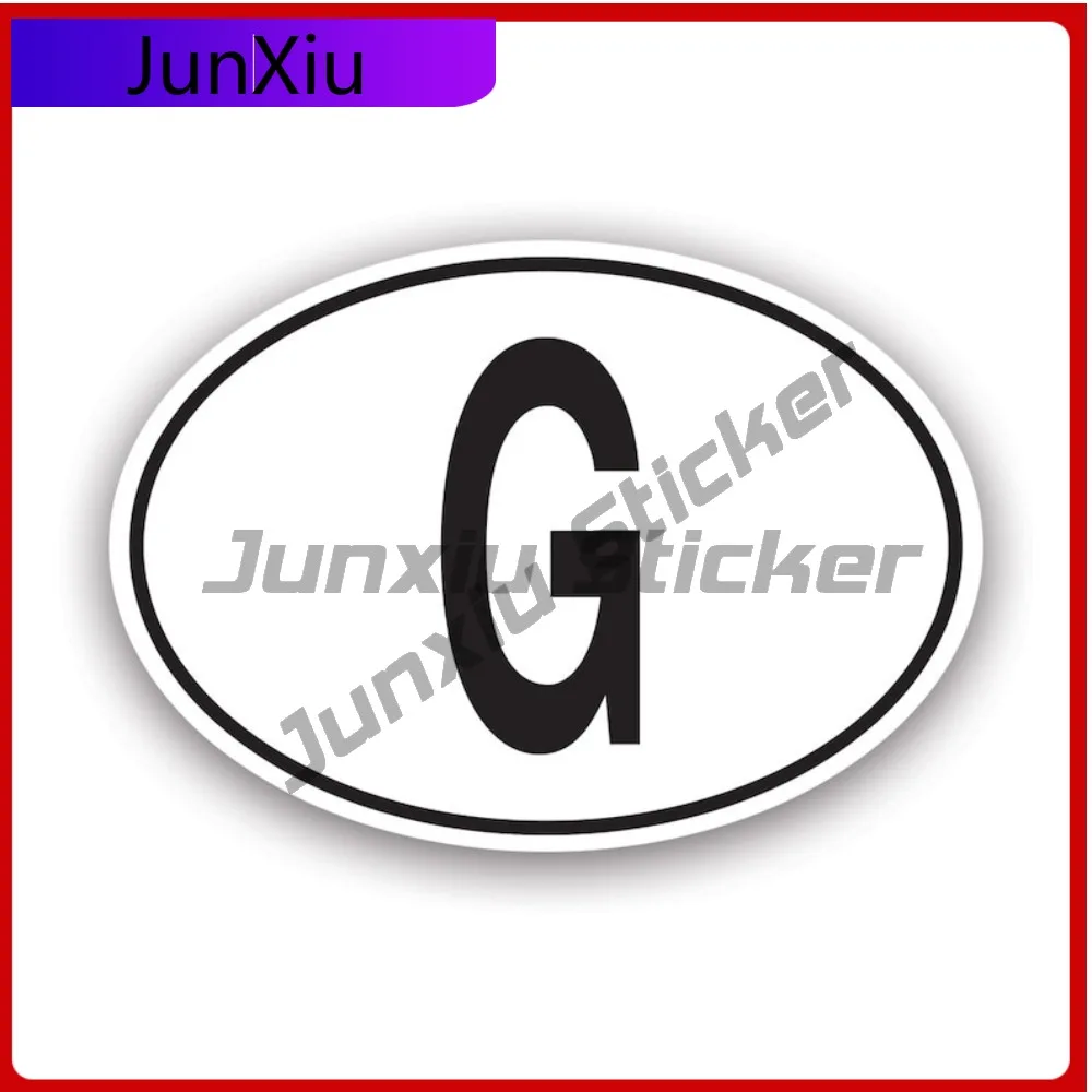 G Gabon Country Code Oval Stickerwaterproof Cool Bumper Waterproof Vinyl Decal For Air Conditioners Outdoor Creative Unique