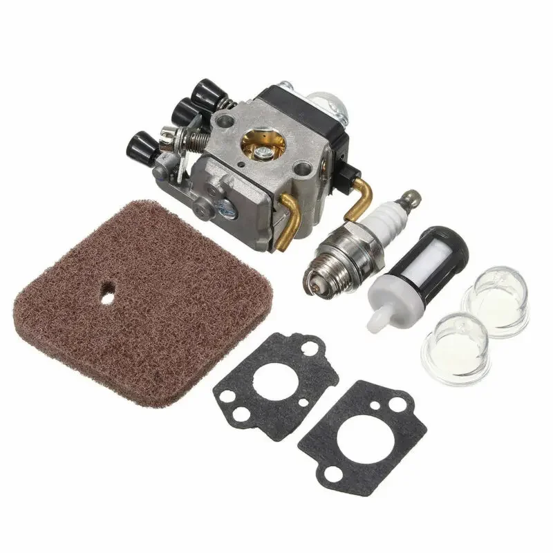 Carburetor Spark Air Filter Washer Bulb Kit For Stihl FS45 FS46 FS46C FS55R