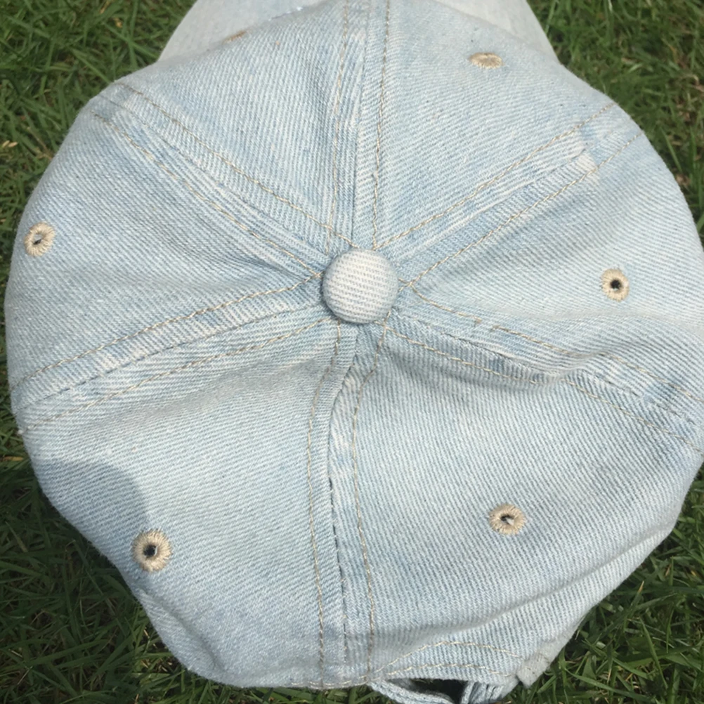 

Denim Baseball Cap Unisex Adjustable Snapback Hat For Men Women Outdoor Hiking Camping Riding Light Blue Casual Fashion Headwear
