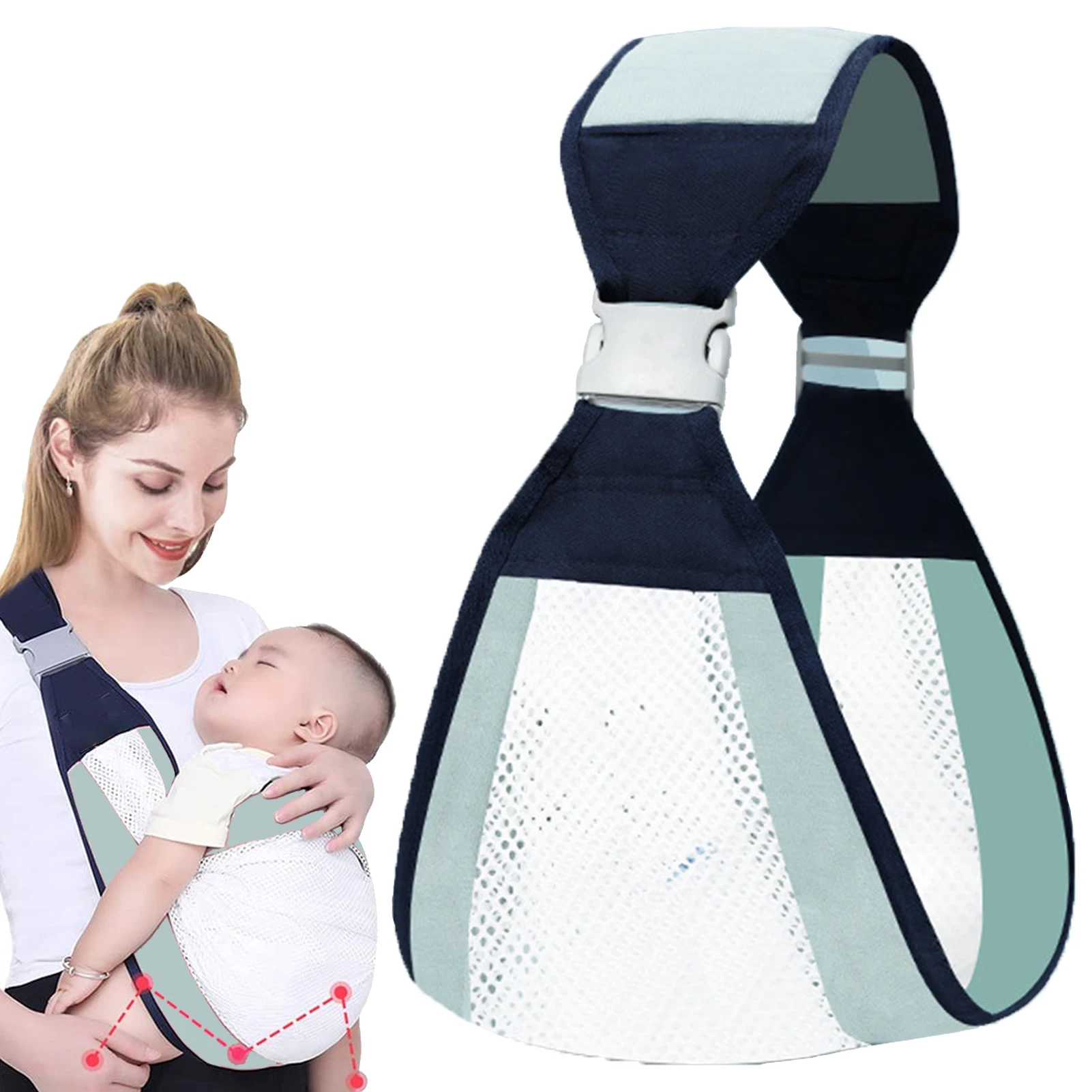 

Baby Carrier With Thicken Adjustable Shoulder Strap Breathable Mesh Scientifically Designed Holder Carrier Wrap For 0-36 Months