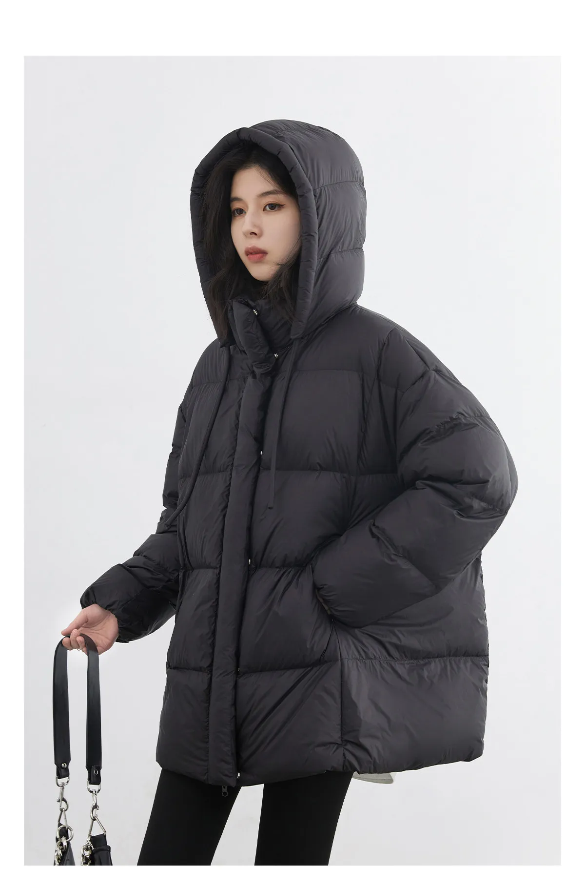 CHIC VEN New Women Down Jacket Solid Loose Casual Hooded Ladies Down Jacket for Woman 90 White Duck Down Coat Autumn Winter 2025