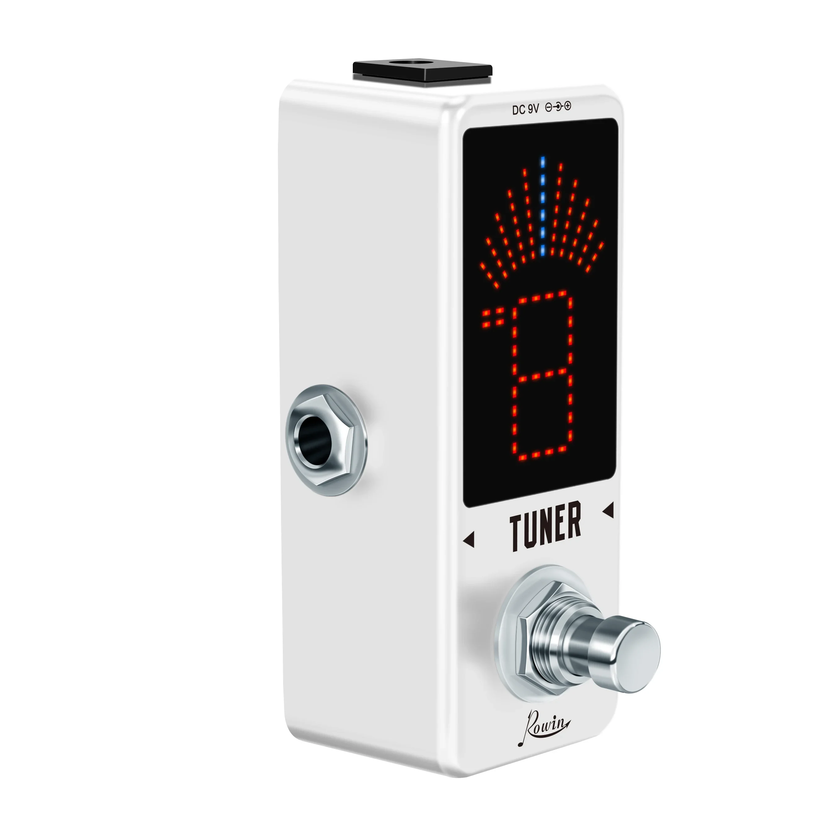 Rowin Mini Guitar Tuner Pedal High Precision Chromatic Tuner Pedal LED Display True Bypass for Guitar Bass Guitar Accessories