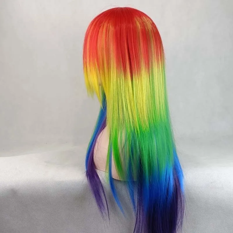 شعر مستعار ملون للهالوين من Bailijia، شعر مستعار أنيمي ماي ليتل بوني رينبو داش هاراجوكو #4