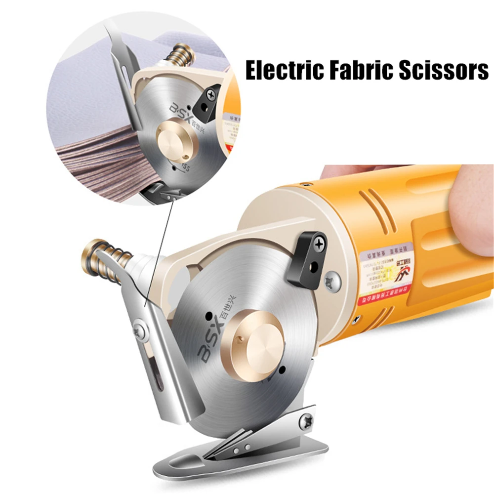 

Electric Fabric Scissors 110V/220V Rotary Blade Fabric Tool Leather Fabric Electric Cutter Kit Cutting Saw Tool