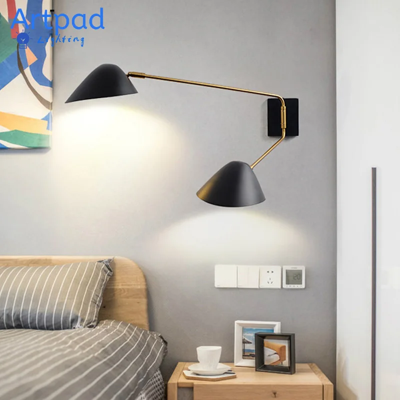 

Artpad Nordic Post-modern G9 Living room Wall lamp Creative Indoor Duckbill Lampshade Rotatable Long Arm Wall Sconce Home Light