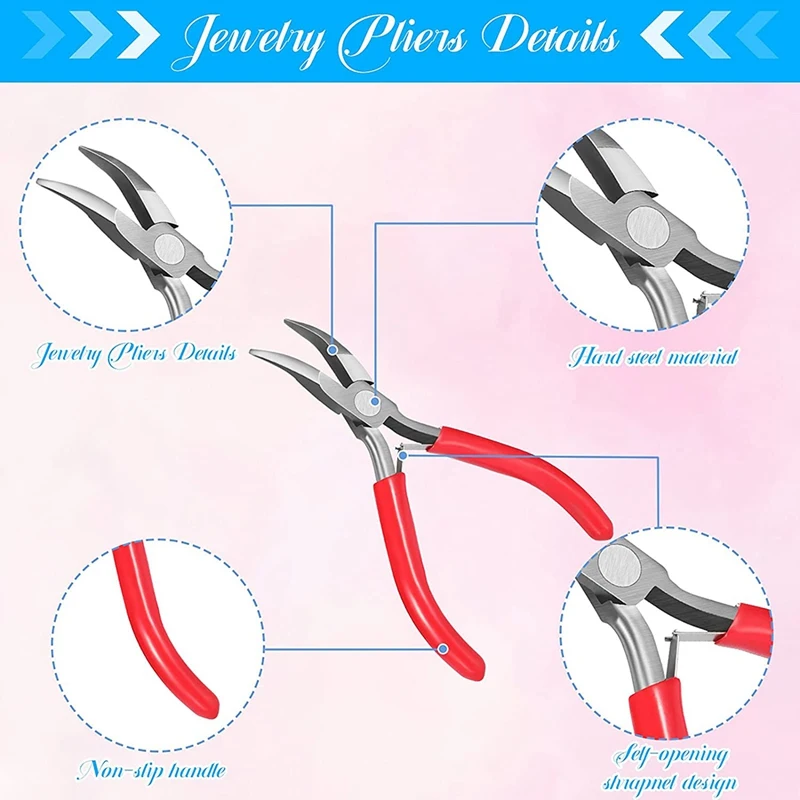 1-8 Pieces Jewelry Making Pliers Tool Kit, Needle Nose Pliers, Round Nose Pliers, Nylon Jaw Pliers For Jewelry DIY