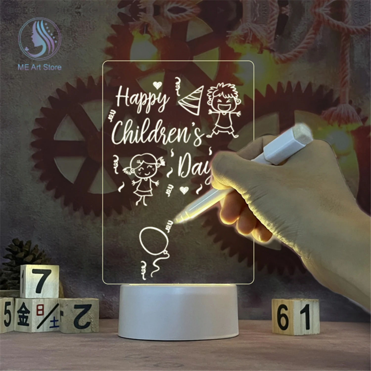 Nieuwe Creatieve Led Nachtlamp Prikbord Met Pen-Usb Plug-In Beschrijfbare Lamp Voor Kinderen, Vriendin-Perfect Cadeau Voor Endl