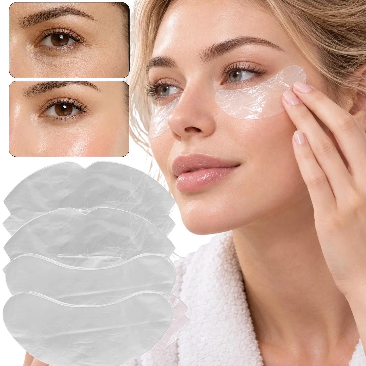 100/200PCS Disposable Plastic Film Lip Eye Mask Stickers Paper Transparent Lip Eye Wrap Film Facial Beauty Skin Care Makeup Tool