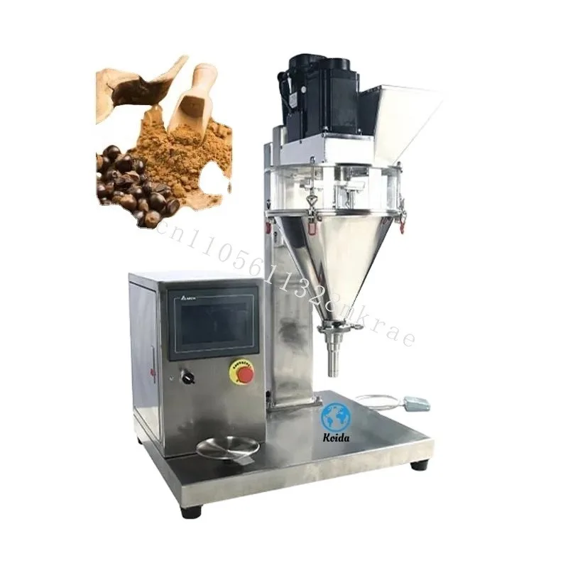 

small semi-auto desktop auger filling machine for coffee powder milk powder can packaging