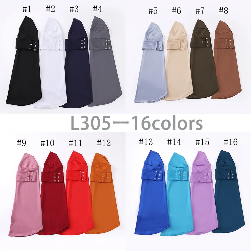 Neue Instant Jersey Hijab Undercap Hijabs für Frau Muslimische Frauen Hijab Kappe Volle Abdeckung Druckknopf Kopf Wraps Schal Islam Turban