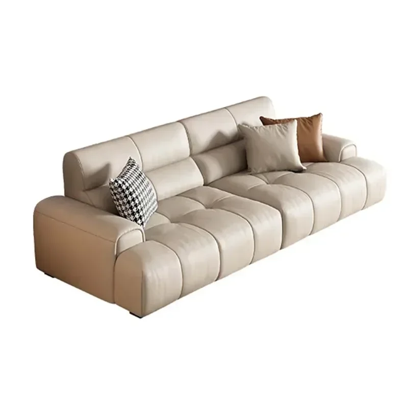 Luxury Living Room Sofa Leather Minimalist Apartment Interior Sofa Elegant Modern Sofas Modernos Para Sala Nordic Furniture