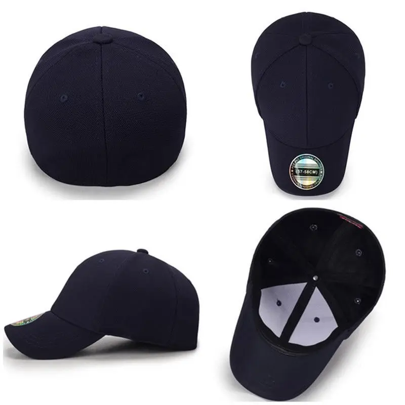 Men Back Closure Baseball Cap Hip Hop Spring Summer Sun Hats Women Snapback Solid Color  Caps