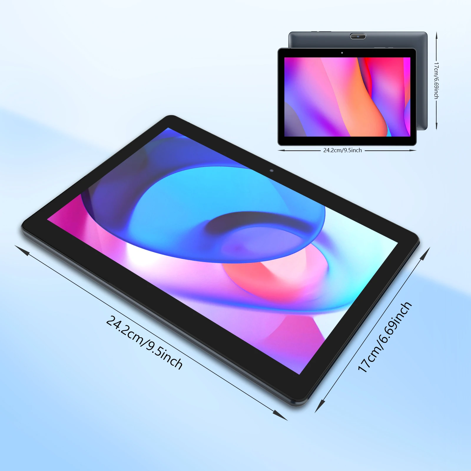 BAKEN tableta Android13 de 10,1 pulgadas, 4(2+2)GB+64GB, procesador de cuatro núcleos, cámaras duales, wifi, Bluetooth, tableta 2 en 1