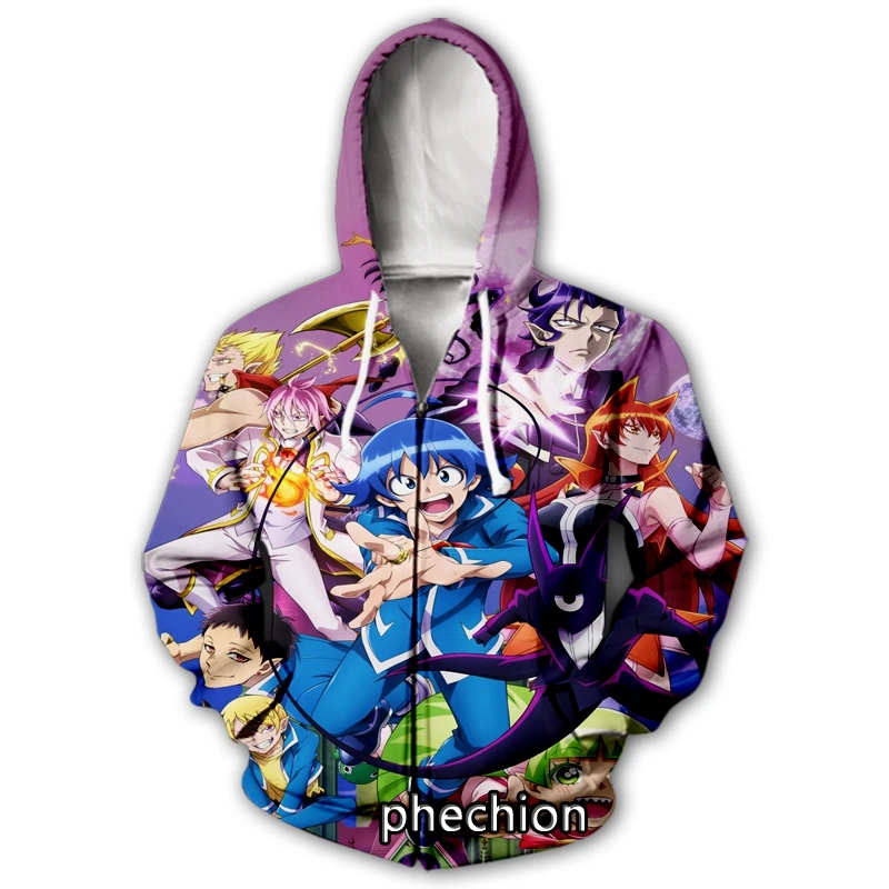 phechion New Men/Women Welcome to Demon-School Iruma-kun 3D Print Casual Zipper Hoodies Fashion Sports Zip Hooded B74