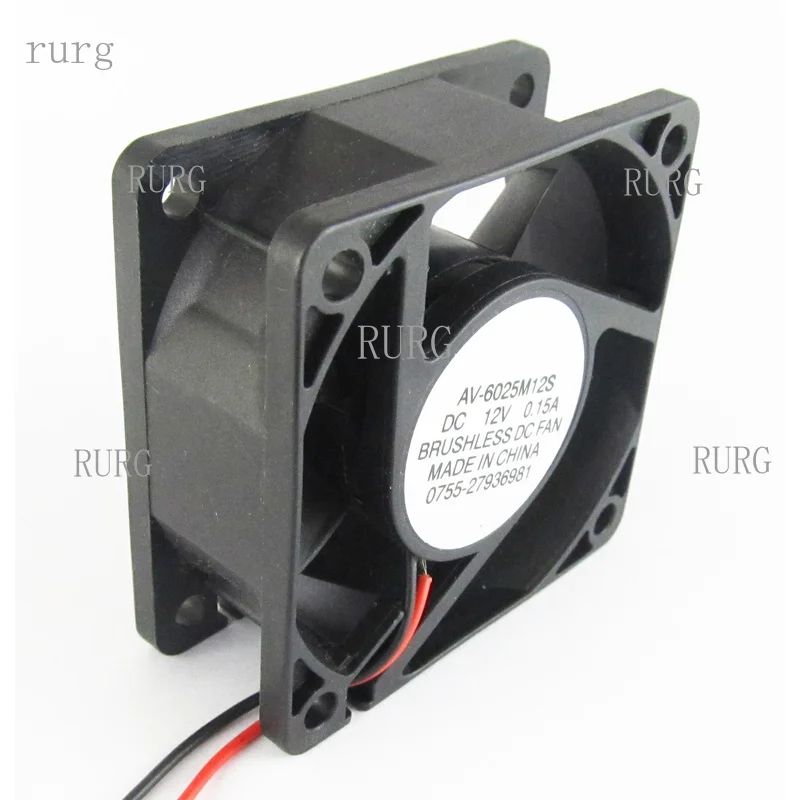 R+ 1-piece brushless DC cooling fan, 60x60x25mm, 6025, 7 blades, 12V, 0.15A, 2-pin connector