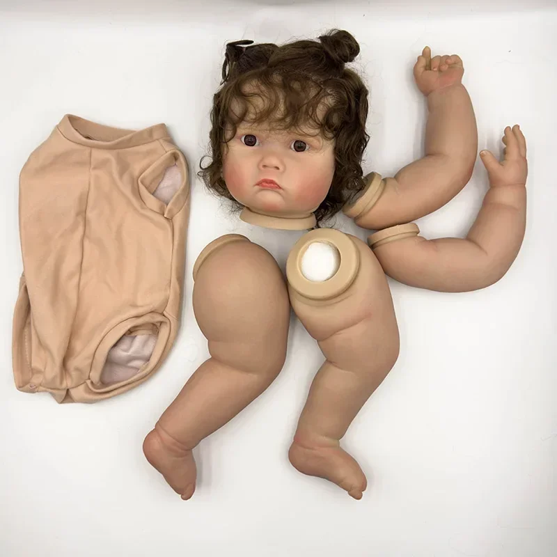 24inch Already Painted Kits Charlotte Very Lifelike Baby with Detailed Veins Muñeca Kit Bebe Reborn Handmade Reborn Doll Parts