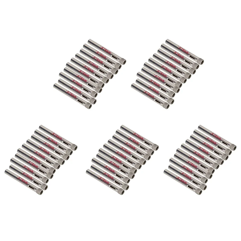 AB45 6 Mm Diameter Silver Diamond Coated Drills Tiles  Glass Hole Saws (Pack Of 50) view 4