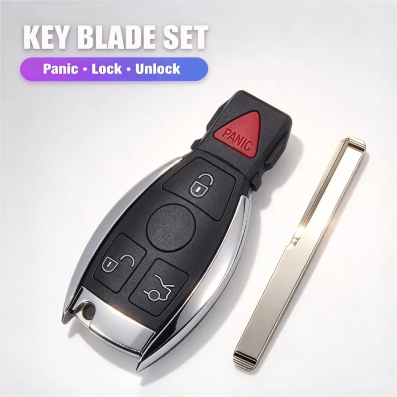 For MB Mercedes BENZ C E S 2 Supports Original NEC BGA Fob，3/4 Buttons Remote Smart Car Key 315/433 MHz，BGA Style NEC Key