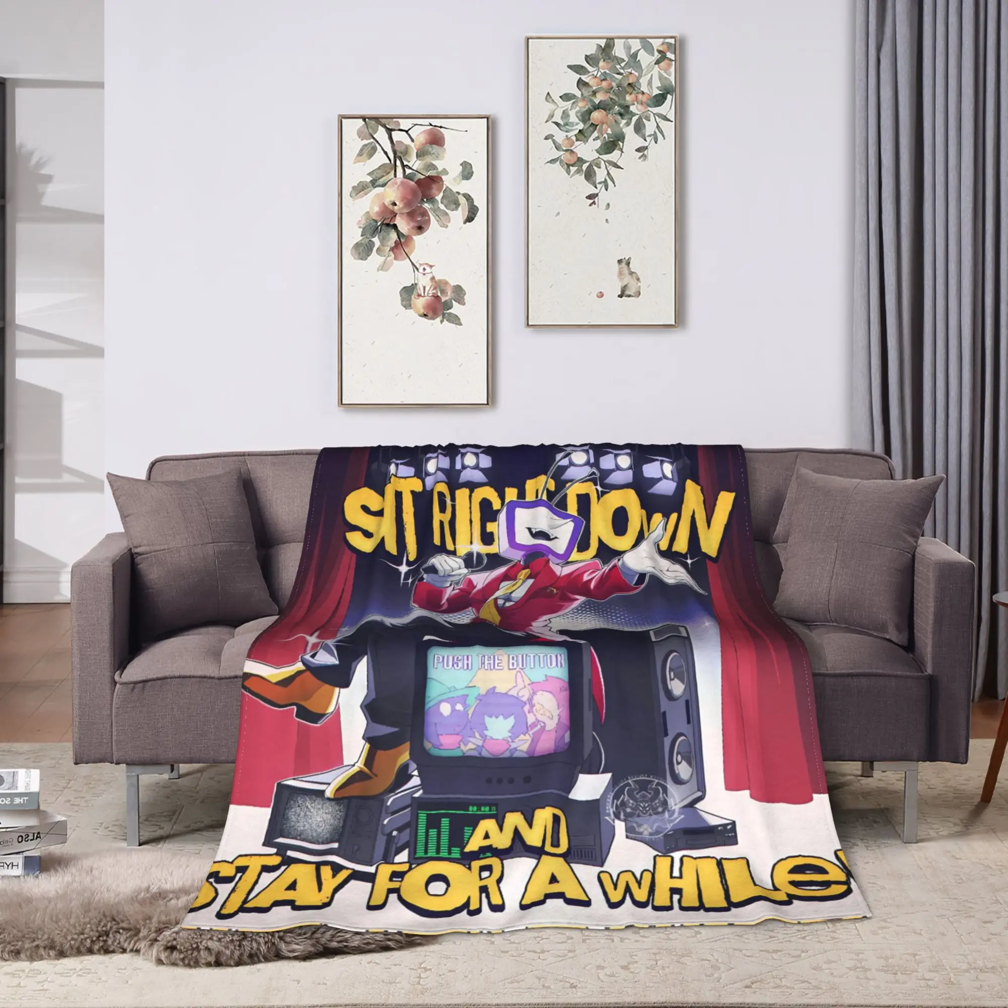 Cartoon Tv Tenna  Game Deltarune Warm Soft Blanket  Travel Plush Throw Blanket Living Room Flannel Bedspread Sofa Bed Cover