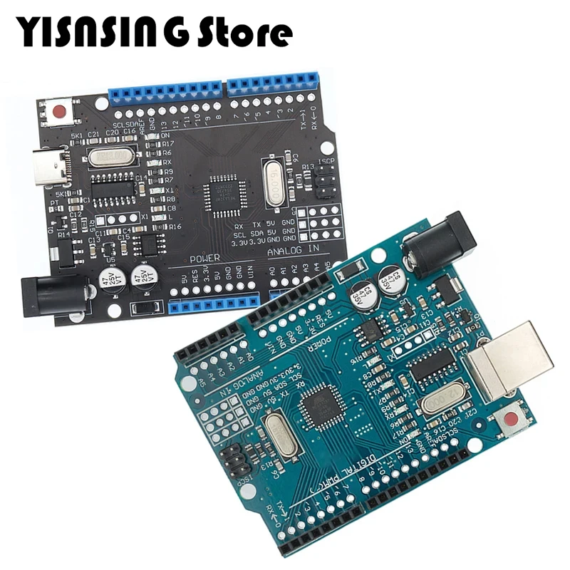 Placa de desarrollo para UNO R3 CH340G MEGA328P Chip SMD 16Mhz para Arduino UNO R3 CABLE USB ATEGA328P un juego