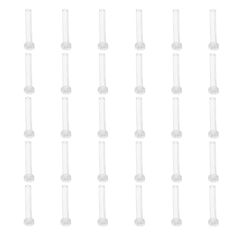 

50 Pcs Auricular Cannula Earrings Studs Needle Covers Protector Plastic Sleeves Work Tube