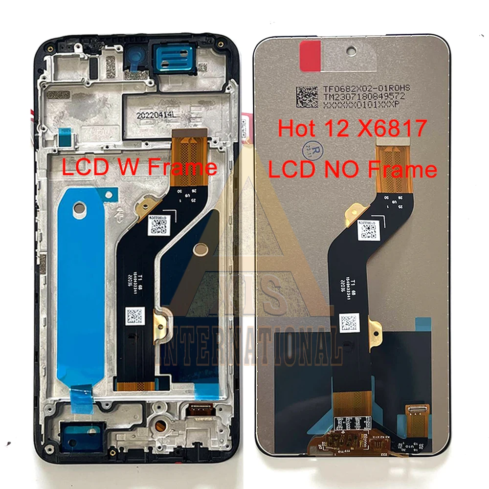 Tested LCD For Infinix Hot 12 Play X6816 LCD Display Screen+Frame Touch Digitizer For Hot 12i X665 Hot 12 X6817 12 Pro X668 LCD