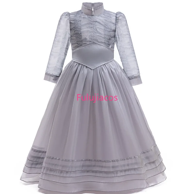 

Cosplay Costume Astrid Horror Medieval Dress Uniform Girls Grey Dress