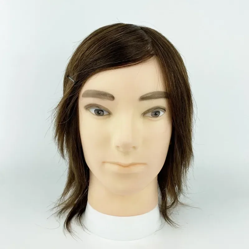 

Professional Man Mannequin Heads For Salon 100% Real Human Hair Hairdresser Style Styling Manequin Head Natural Hair for Wigs