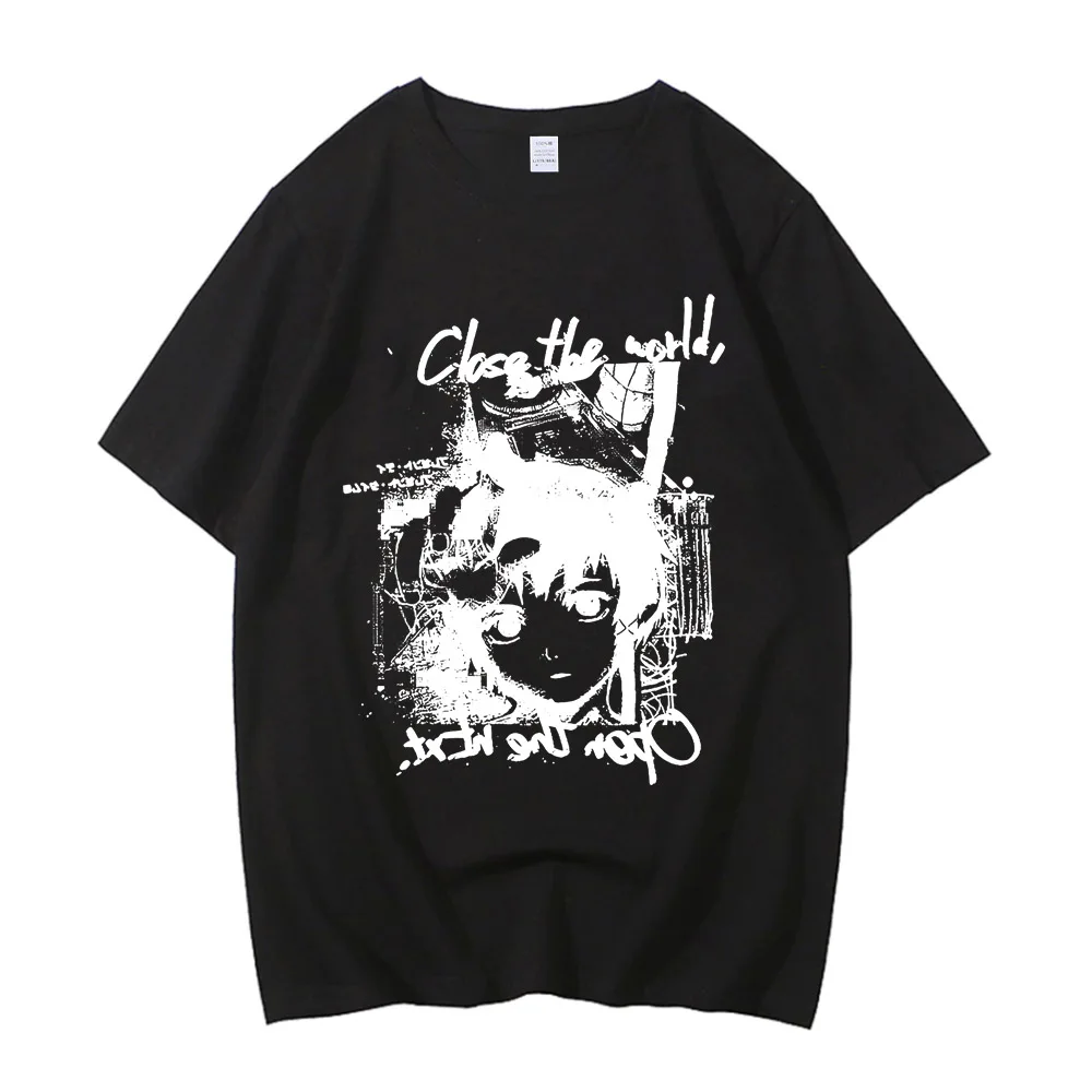 2024 Anime Serial Experiments Lain Graphic Print T Shirt Men Iwakura Manga Girl Sci Fi Short Sleeve Fashion T Shirt Women
