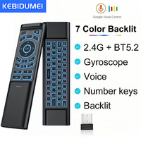 Remote Control Air Mouse Voice Gyroscope 7 Color Backlit Mini Keyboard Dual Mode 2.4G BT5.2 Wireless For Android Smart TV Box PC