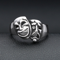 New Vintage 316L Stainlesss Steel Cry And Smile Rings For Man Women Simple Personality Couple Gifts Fashion Jewelry Wholesale