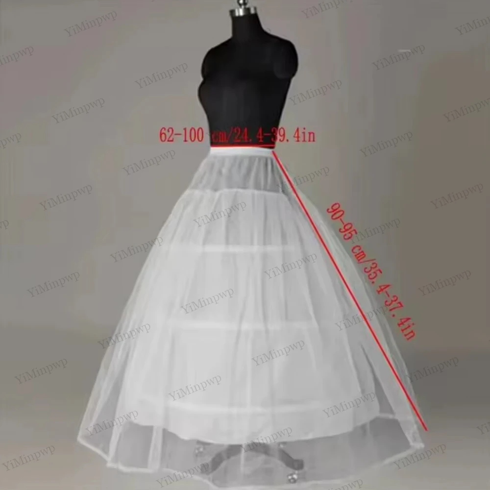 2025 New 6 Hoop Crinoline Black White Long Wedding Petticoat Ball Gown Dress Underskirt Skirt Half Slips Wedding Accessories