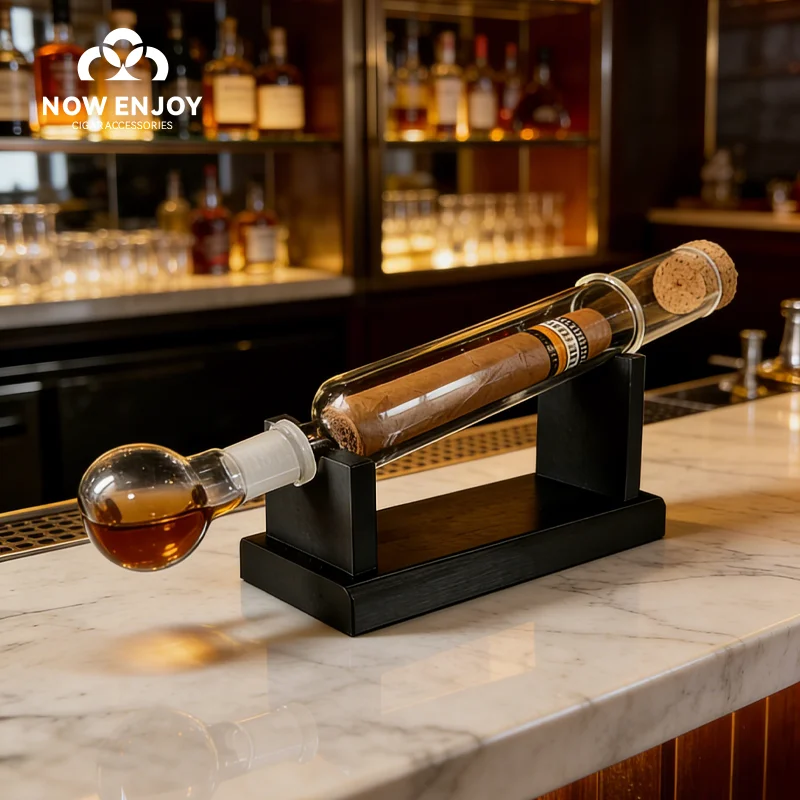 

Plastic Cigar Tubes Humidor Sets With Cigar Flavor Infuser, Ball Base & Wooden Plug,cigar Incense Glass Tube Set, Chrismas Gifts