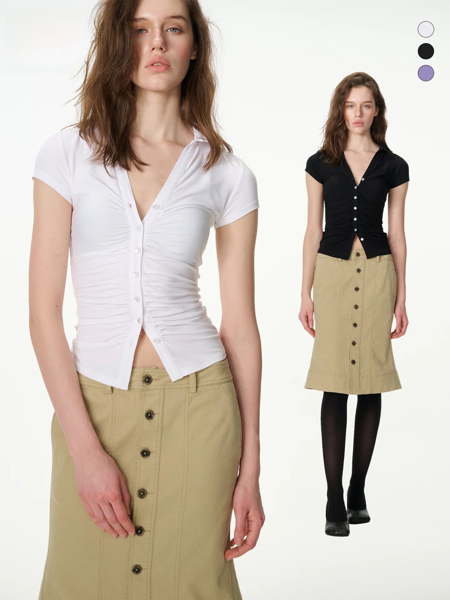 

Женская вязаная рубашка LEIYU LABS с V-образным вырезом и коротким рукавом: модный дизайн, эффектная модель, коллекция Весна-Лето, омолаживающий стиль