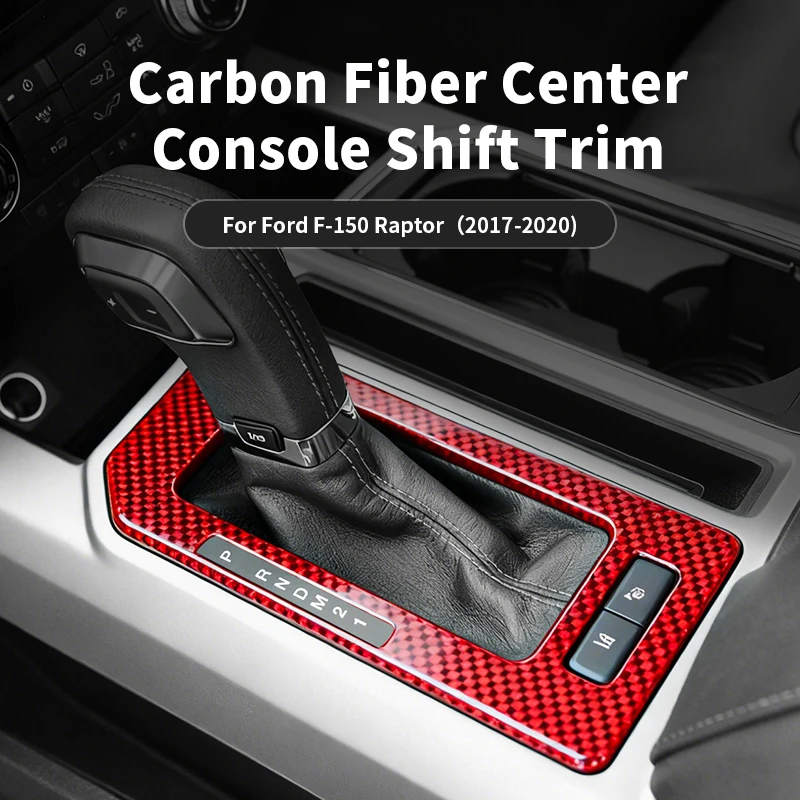 

For Ford F-150 Raptor ( 2017-2020 ) Carbon Fiber Gear Shift Panel Trim Cover Anti Scratch, Car Interior Accessories, OEM Look