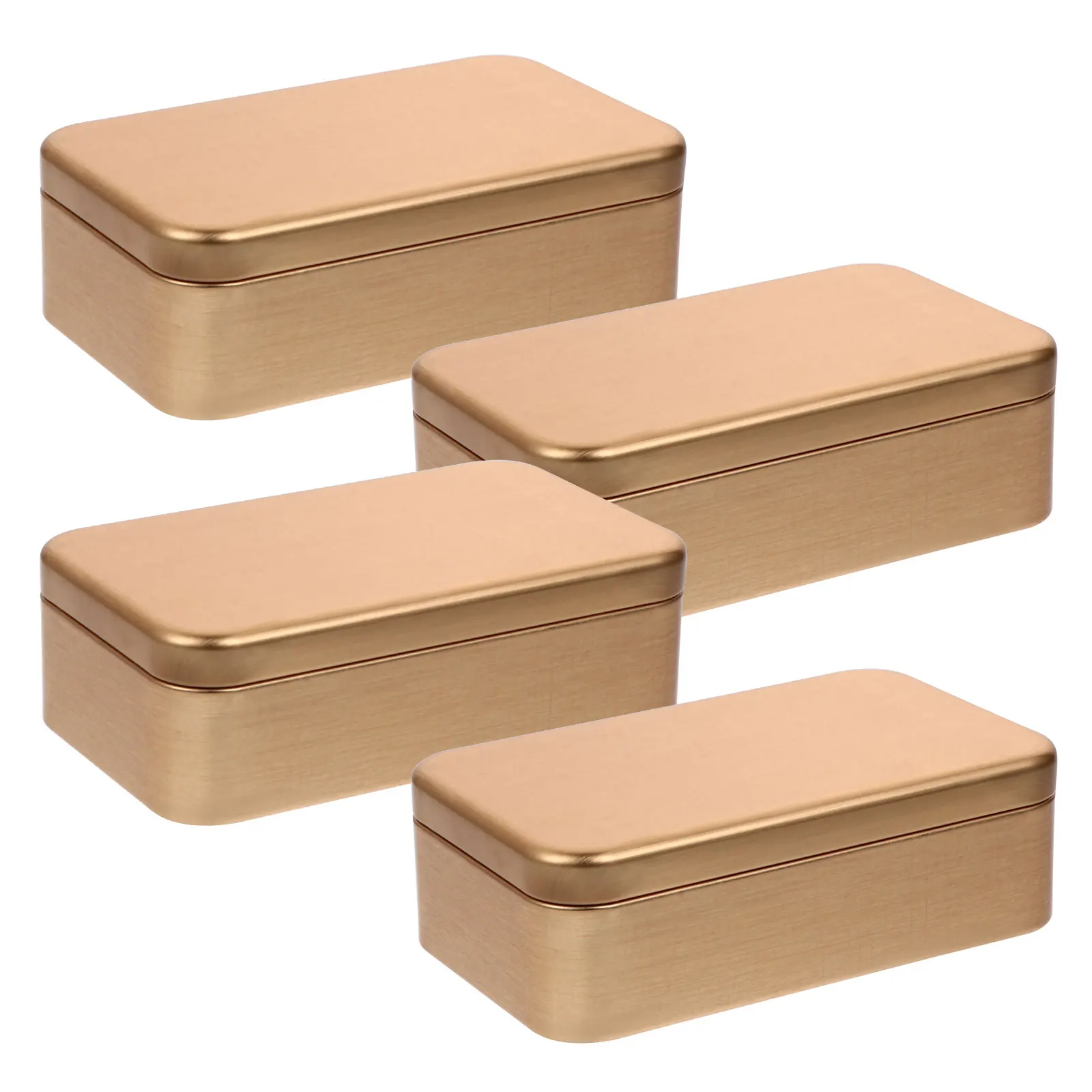

4Pcs Gift Packaging Boxes High-Quality Tinplate Durable Storage USB Keychains Cigarettes Stationery Candy Small Gifts Sealed