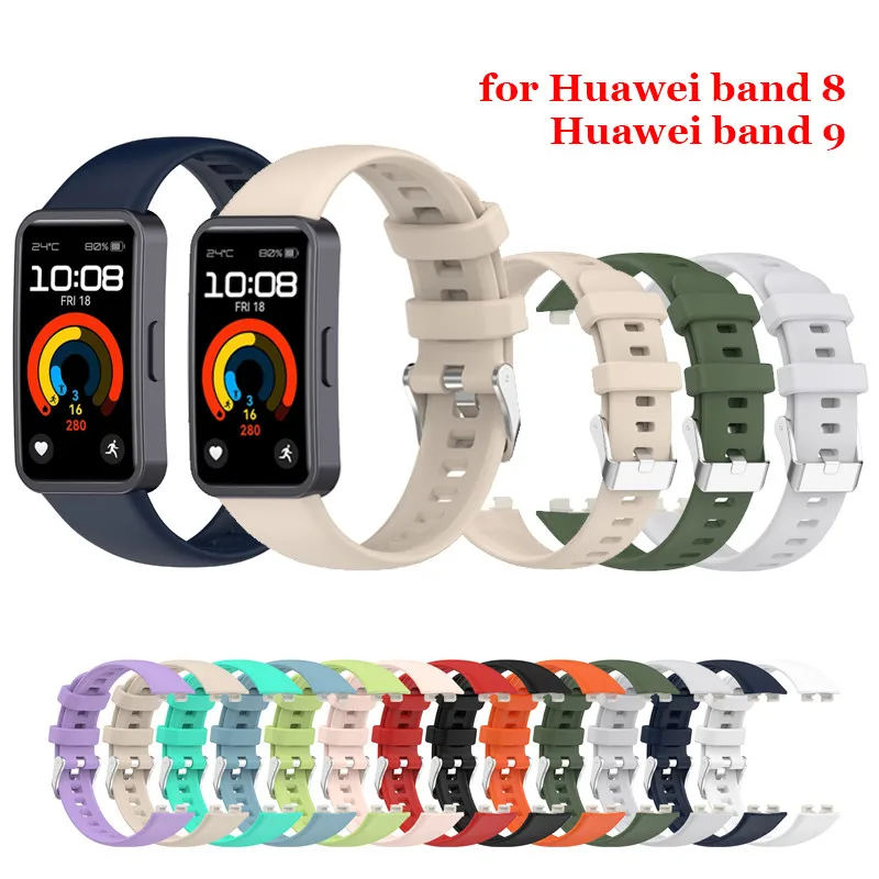 Silicone Strap for Huawei band 9 8 NFC Soft Waterproof sport fashion wristband